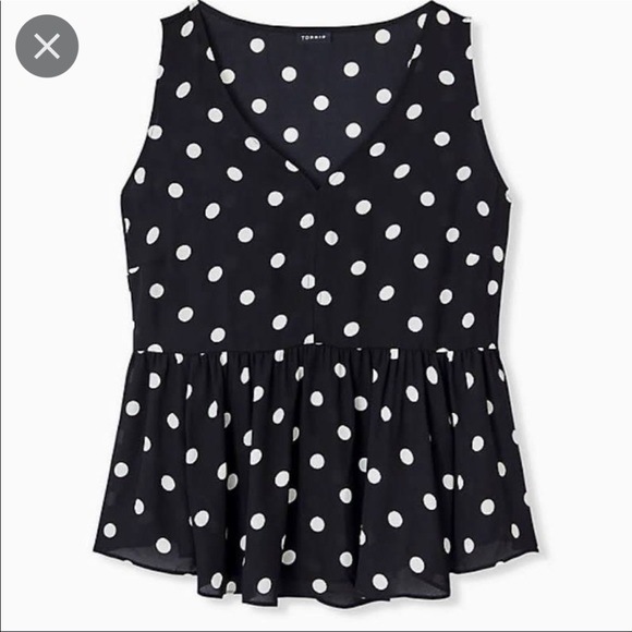 torrid Tops - Torrid Plus Size 2X Black White Polka Dot Pelum Georgette Sleeveless Blouse